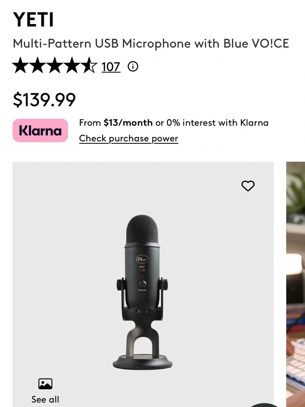 Yeti Microphone - Black - Professional Broadcast Sound